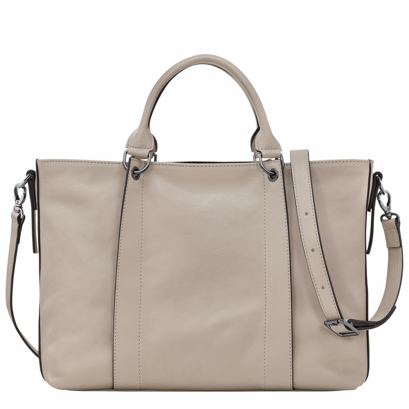 Longchamp 3D L Handbag - Leather Grey | WMAB04567