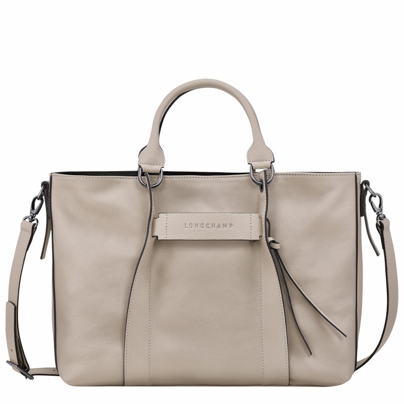 Longchamp 3D L Handbag - Leather Grey | WMAB04567