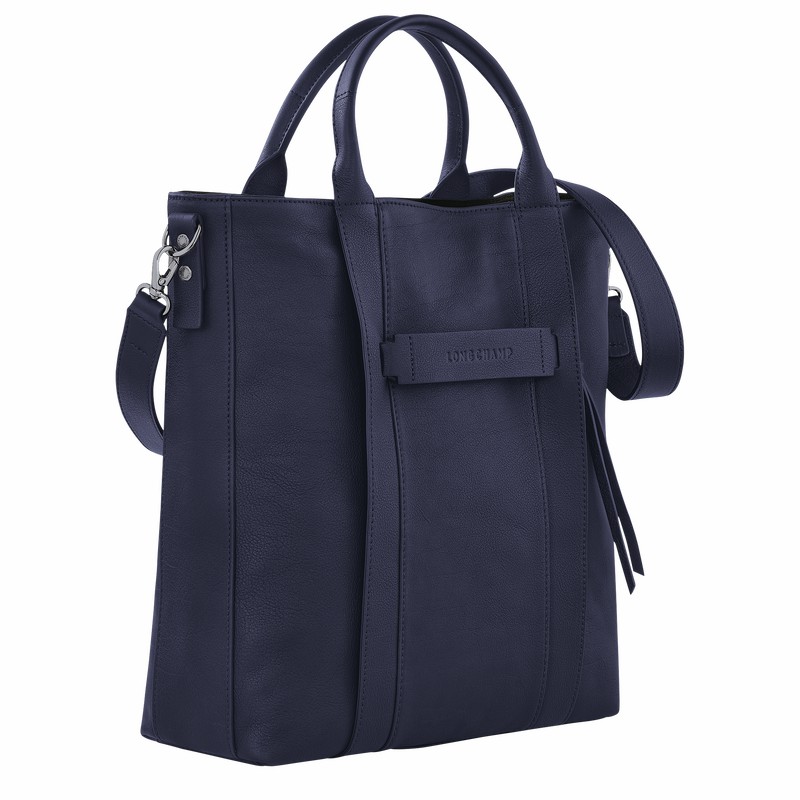 Longchamp 3D L Tote bag - Leather Navy | PZVM81549