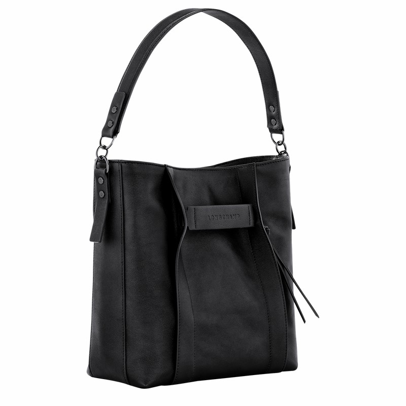 Longchamp 3D M Hobo bag - Leather Black | LSMO21549