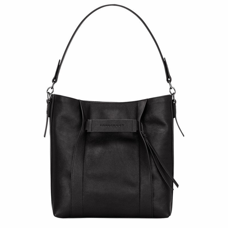 Longchamp 3D M Hobo bag - Leather Black | LSMO21549