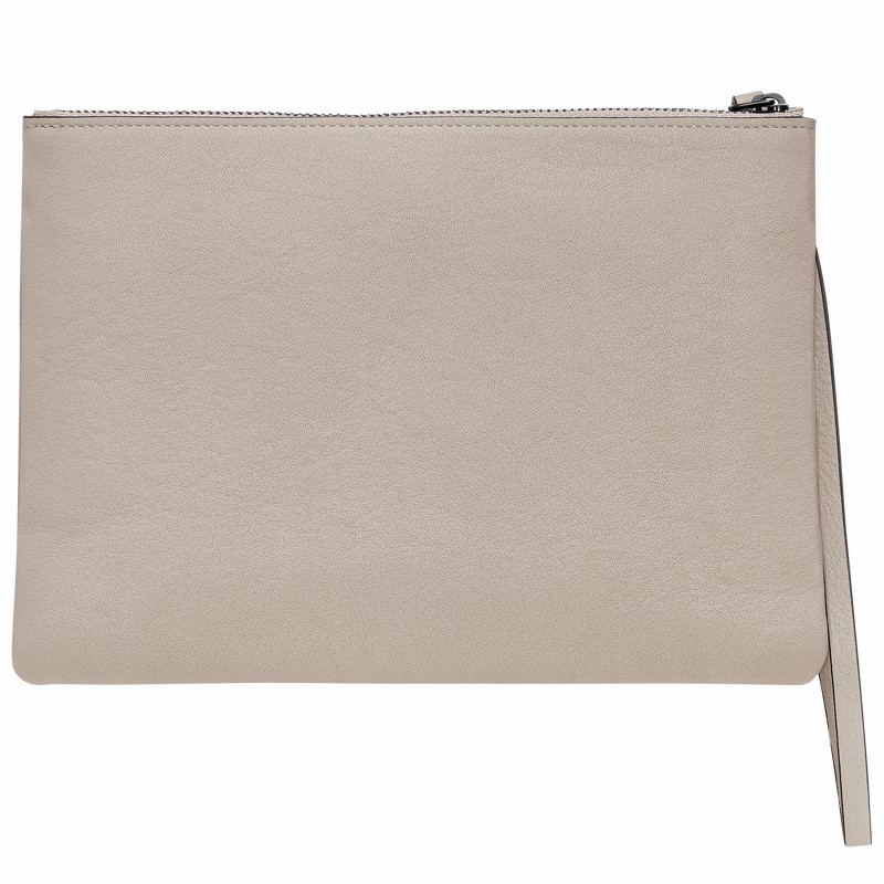 Longchamp 3D Pouch - Leather Grey | MWBR45980