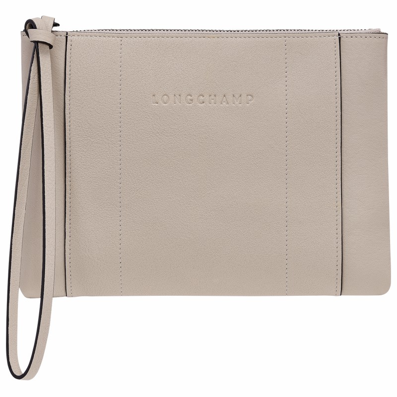 Longchamp 3D Pouch - Leather Grey | MWBR45980