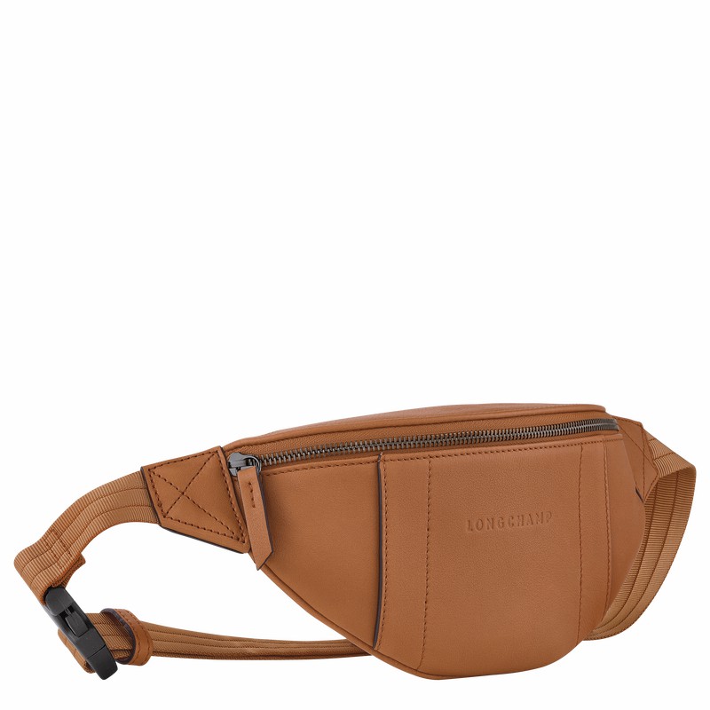 Longchamp 3D S Belt bag - Leather Beige | UHQO84253