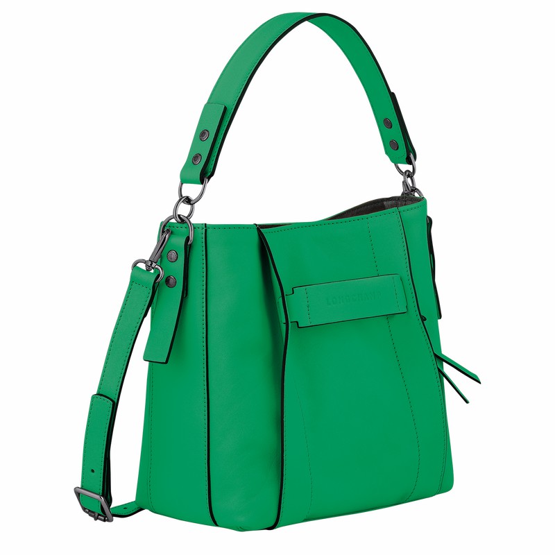 Longchamp 3D S Crossbody bag - Leather Green | YVQS26983