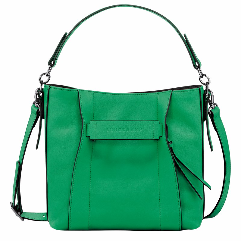 Longchamp 3D S Crossbody bag - Leather Green | YVQS26983