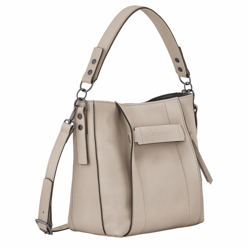 Longchamp 3D S Crossbody bag - Leather Grey | QUYK31429