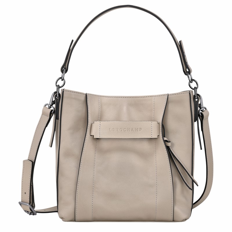 Longchamp 3D S Crossbody bag - Leather Grey | QUYK31429