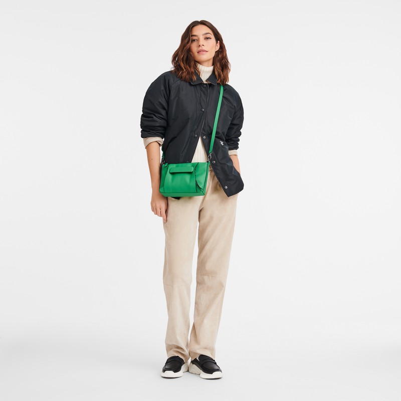 Longchamp 3D S Crossbody bag - Leather Green | LFVE73184