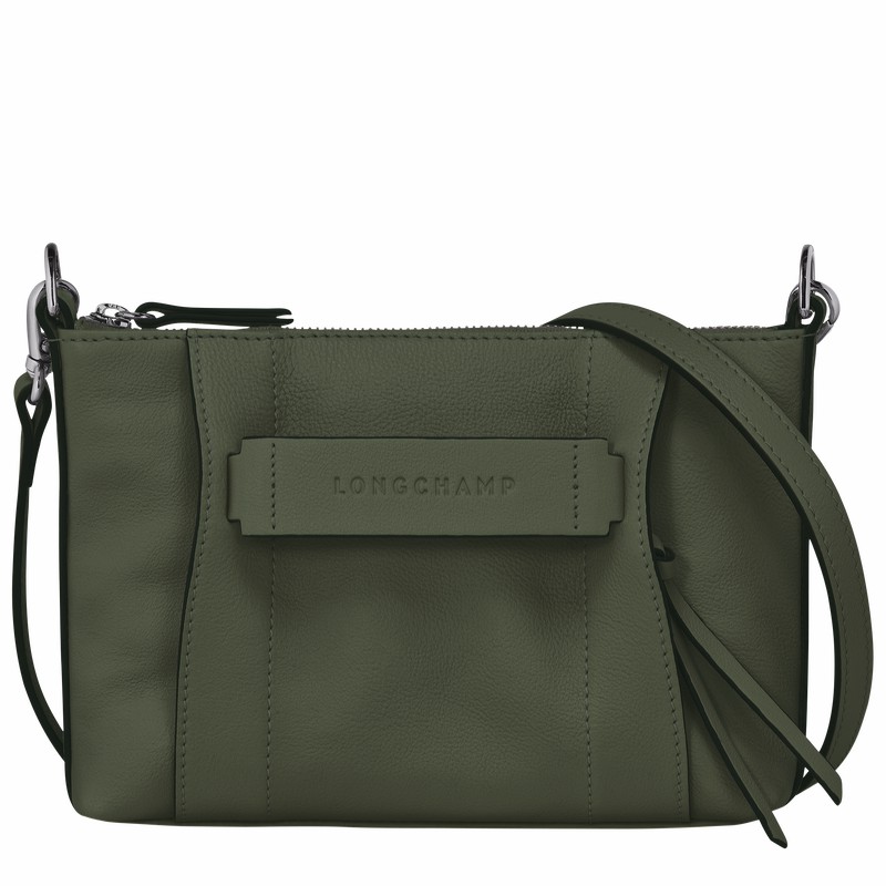 Longchamp 3D S Crossbody bag - Leather Khaki | DOFQ80594