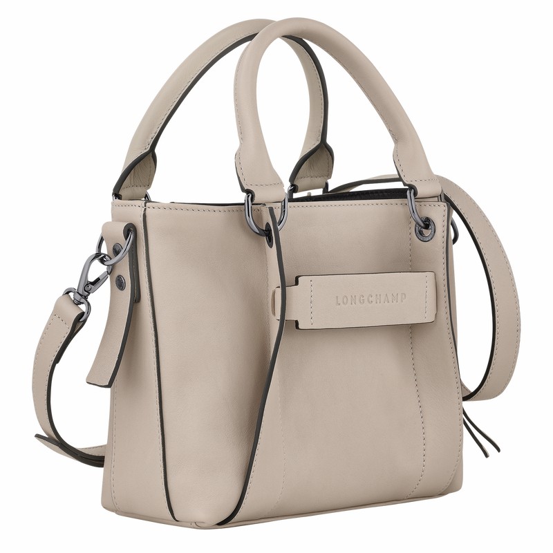 Longchamp 3D S Handbag - Leather Grey | FSEM46705