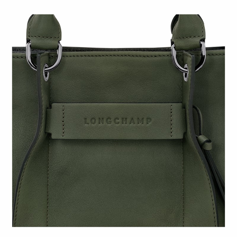 Longchamp 3D S Handbag - Leather Khaki | XPGL25813