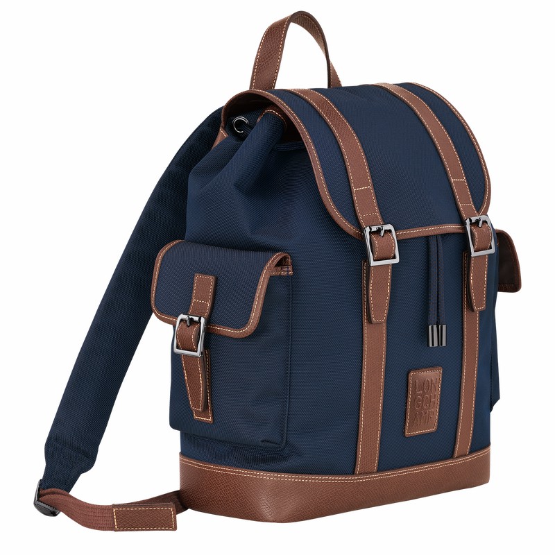 Longchamp Boxford Backpack - Recycled canvas Blue | SAXN92503