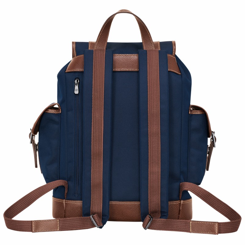 Longchamp Boxford Backpack - Recycled canvas Blue | SAXN92503