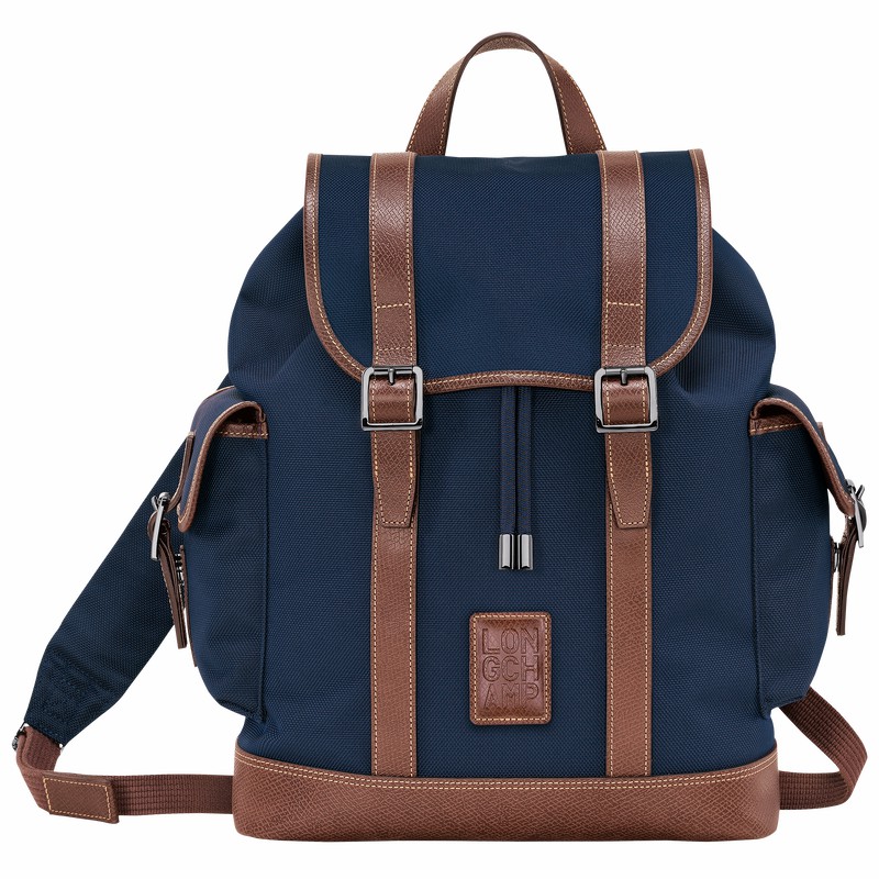 Longchamp Boxford Backpack - Recycled canvas Blue | SAXN92503