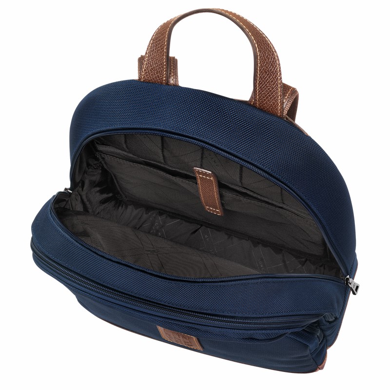 Longchamp Boxford Backpack - Recycled canvas Blue | JSIT64573