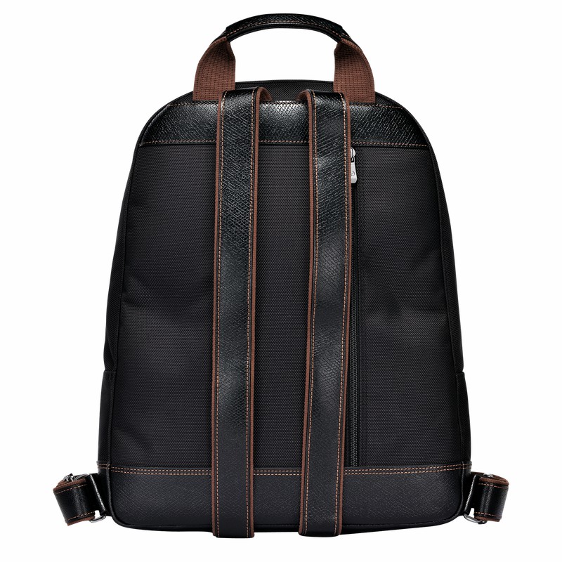 Longchamp Boxford Backpack - Recycled canvas Black | YUXT63819