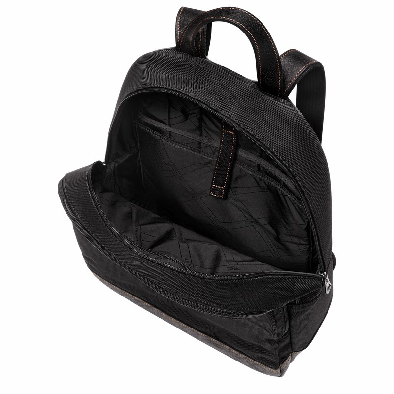 Longchamp Boxford Backpack - Recycled canvas Black | YUXT63819