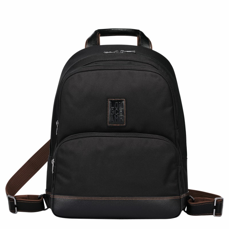 Longchamp Boxford Backpack - Recycled canvas Black | YUXT63819