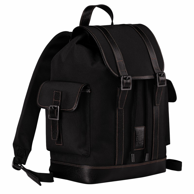 Longchamp Boxford Backpack - Recycled canvas Black | AUBC96012