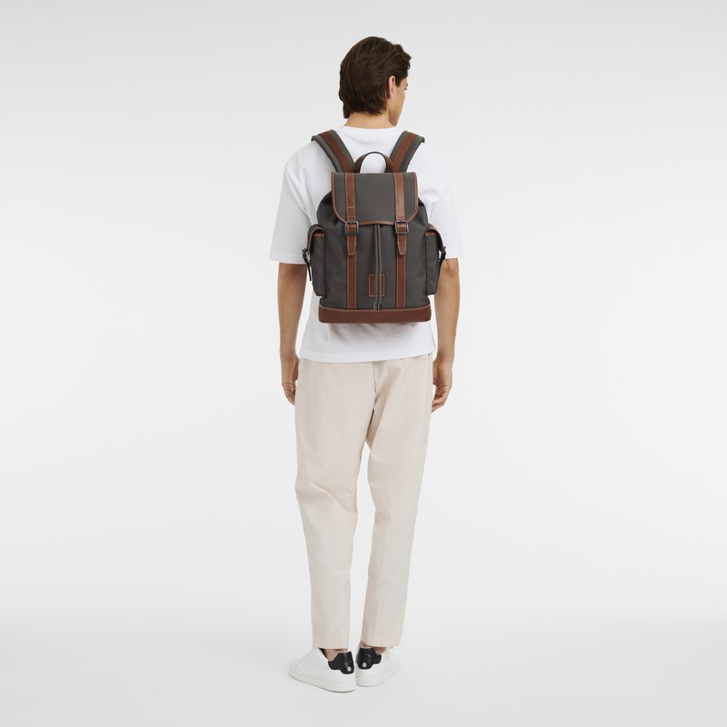 Longchamp Boxford Backpack - Recycled canvas Brown | SVEP14892