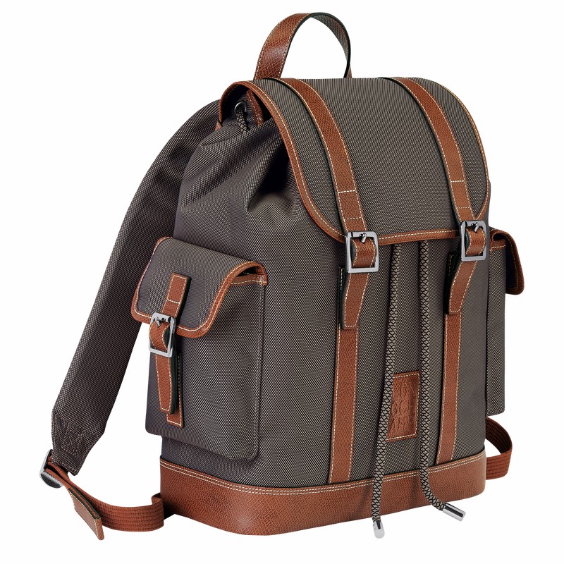 Longchamp Boxford Backpack - Recycled canvas Brown | SVEP14892