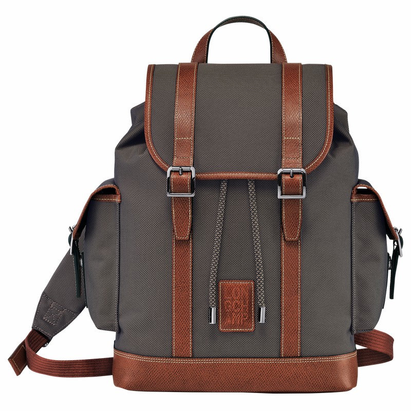 Longchamp Boxford Backpack - Recycled canvas Brown | SVEP14892