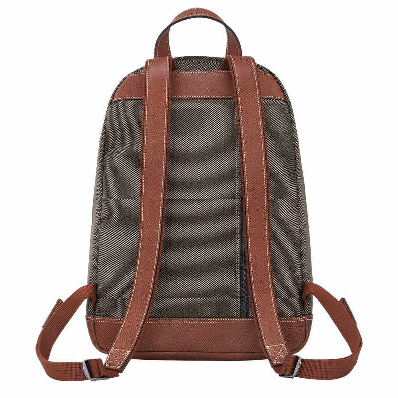 Longchamp Boxford Backpack - Recycled canvas Brown | NOPB43768