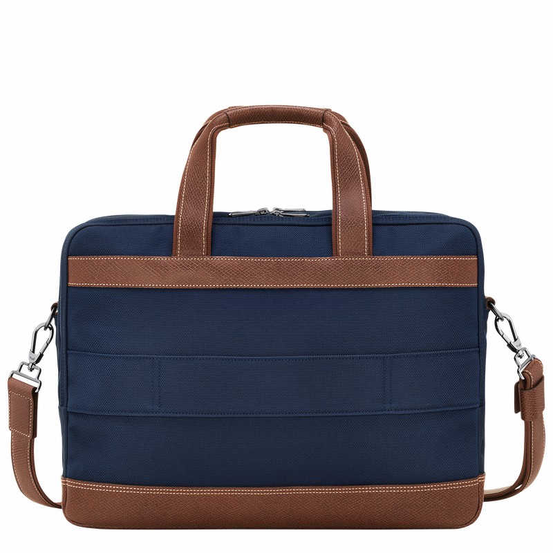 Longchamp Boxford L Briefcase - Recycled canvas Blue | YQHF90231