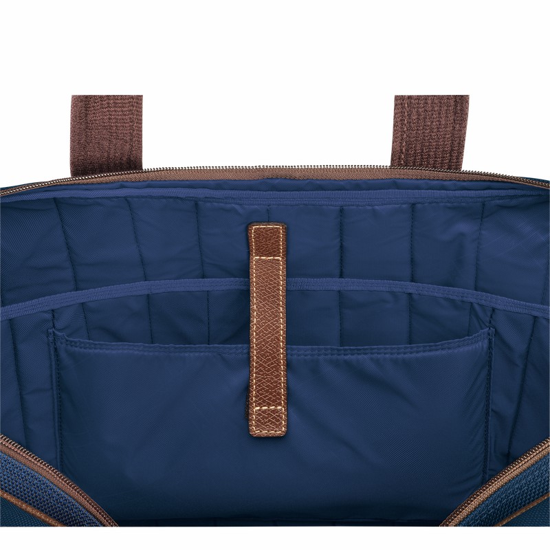 Longchamp Boxford L Briefcase - Recycled canvas Blue | YQHF90231