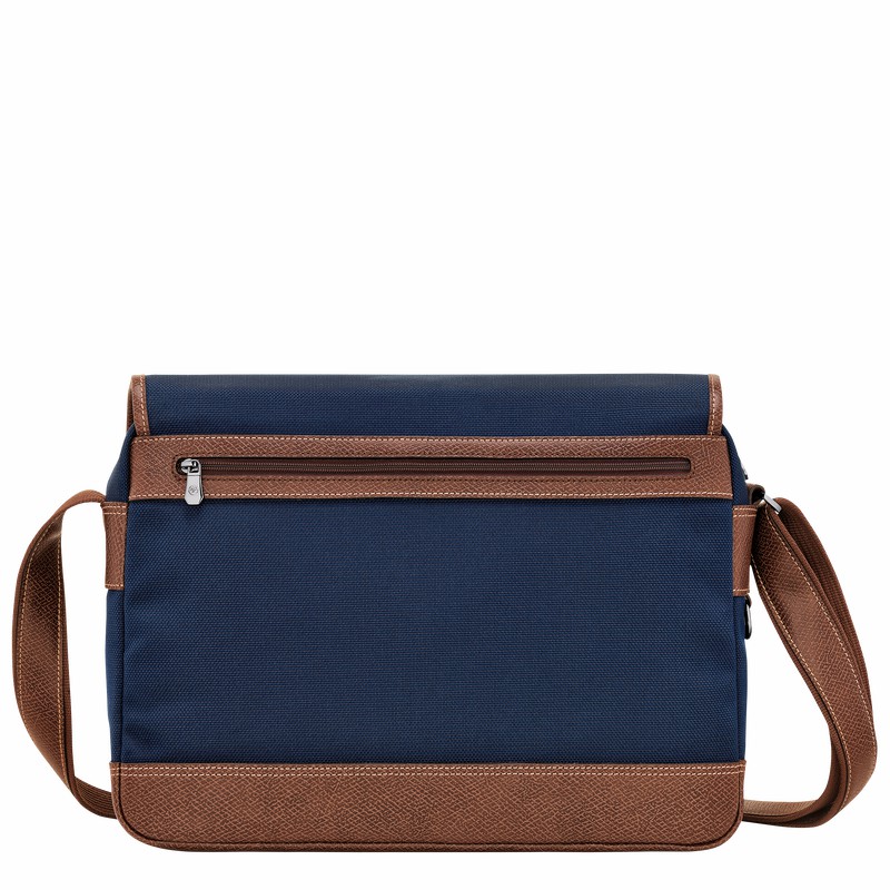 Longchamp Boxford L Crossbody bag - Recycled canvas Blue | JFTG12508