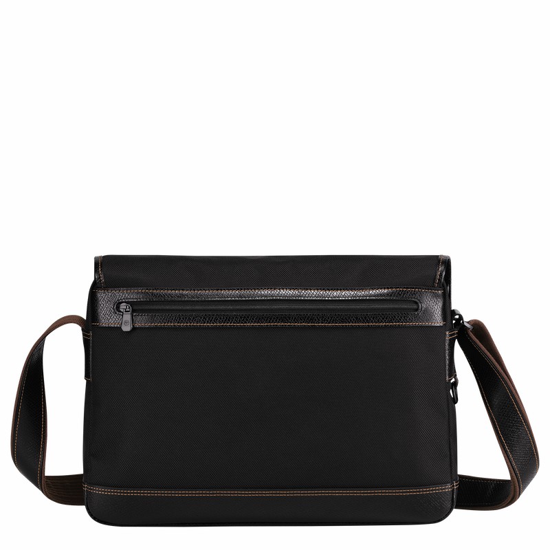 Longchamp Boxford L Crossbody bag - Recycled canvas Black | BZVJ52630