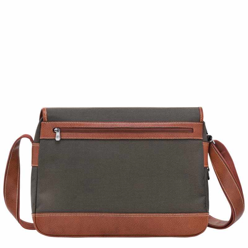 Longchamp Boxford L Crossbody bag - Recycled canvas Brown | IYGB02184