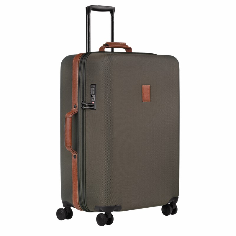 Longchamp Boxford L Suitcase - Recycled canvas Brown | ZGPO75981