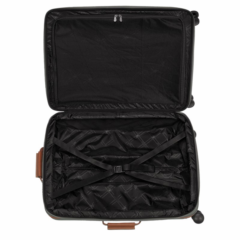 Longchamp Boxford L Suitcase - Recycled canvas Brown | USYQ93810