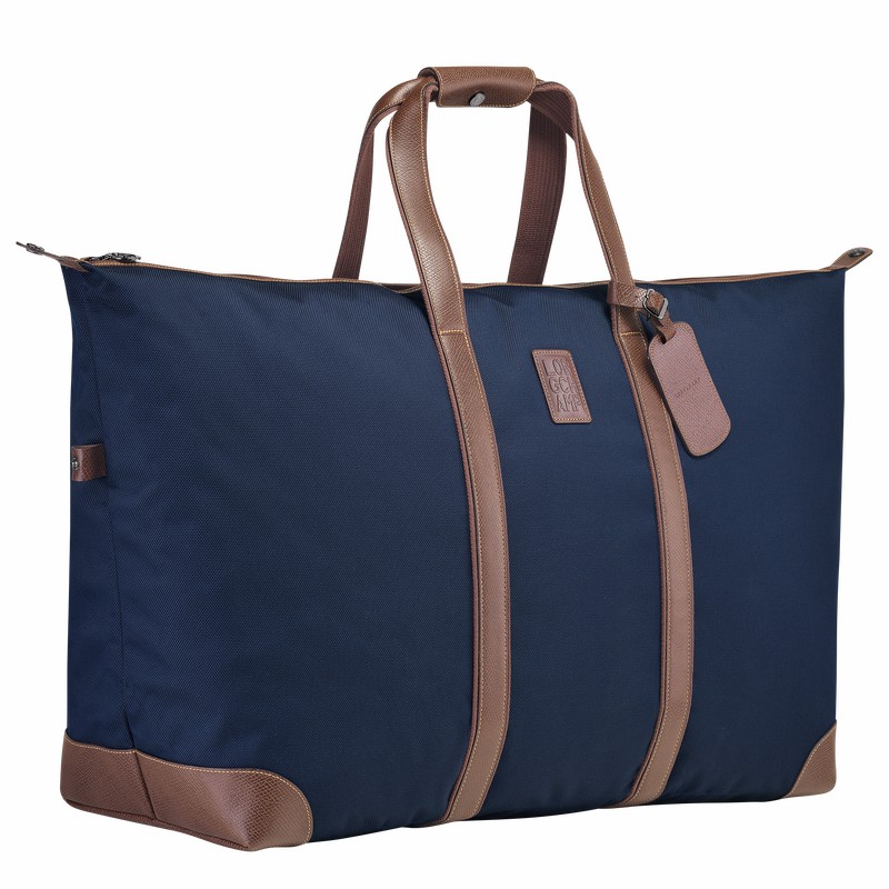 Longchamp Boxford L Travel bag - Recycled canvas Blue | XKLB21068