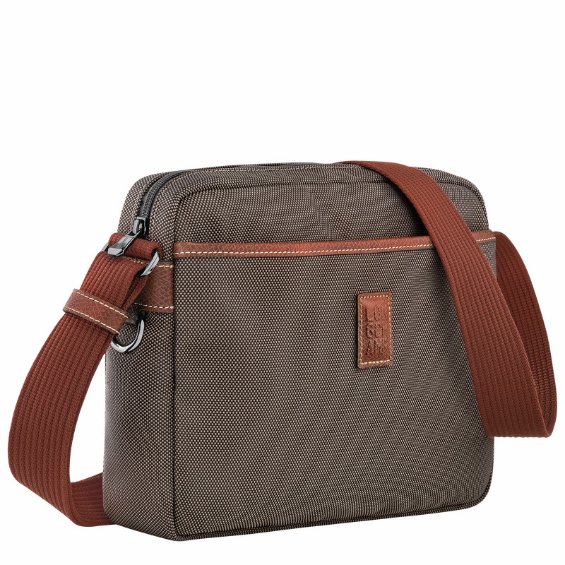 Longchamp Boxford M Camera bag - Recycled canvas Brown | HQSD58932