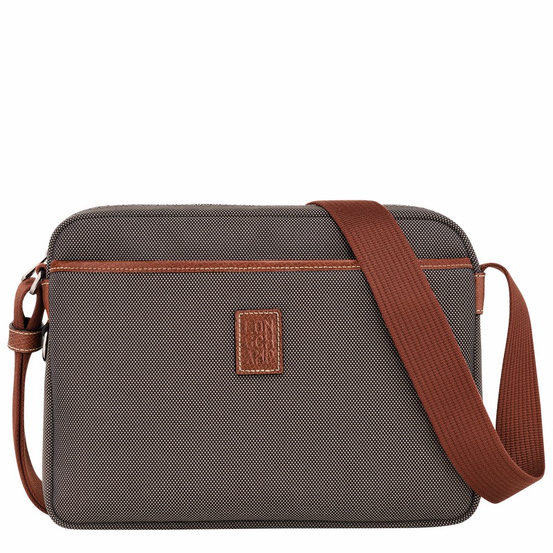 Longchamp Boxford M Camera bag - Recycled canvas Brown | HQSD58932