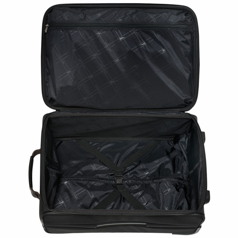 Longchamp Boxford M Suitcase - Recycled canvas Black | TEJB15687