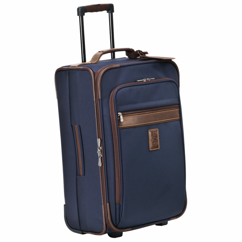 Longchamp Boxford M Suitcase - Recycled canvas Blue | MECD19234