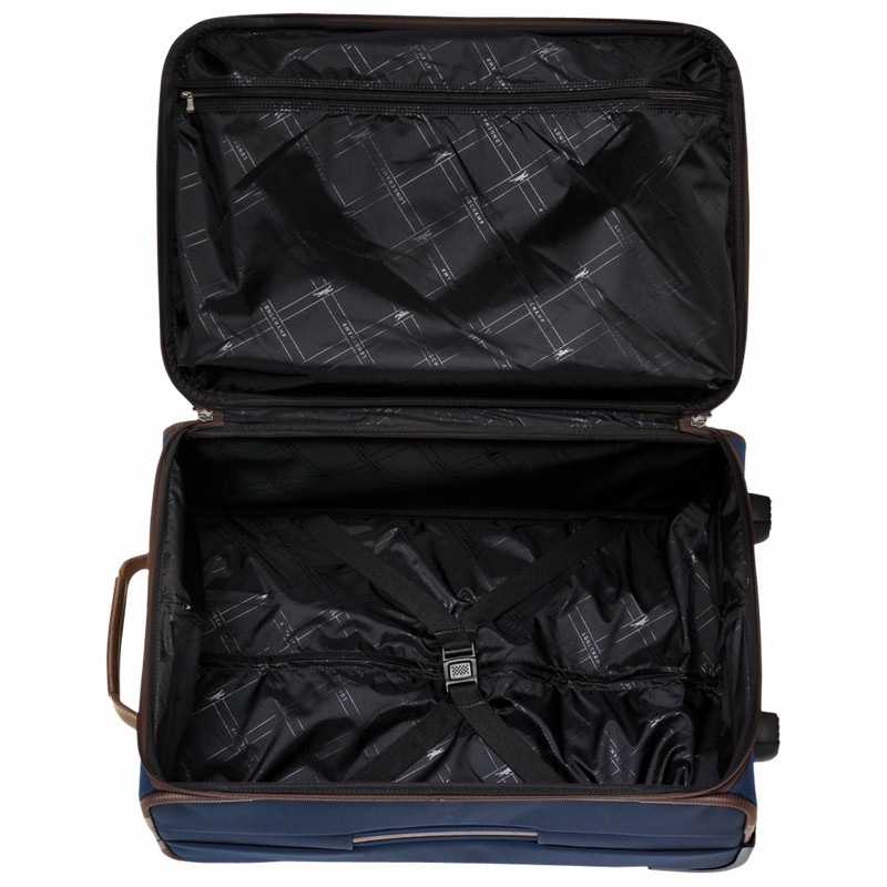 Longchamp Boxford M Suitcase - Recycled canvas Blue | MECD19234