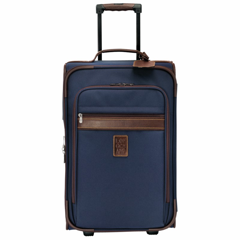 Longchamp Boxford M Suitcase - Recycled canvas Blue | MECD19234