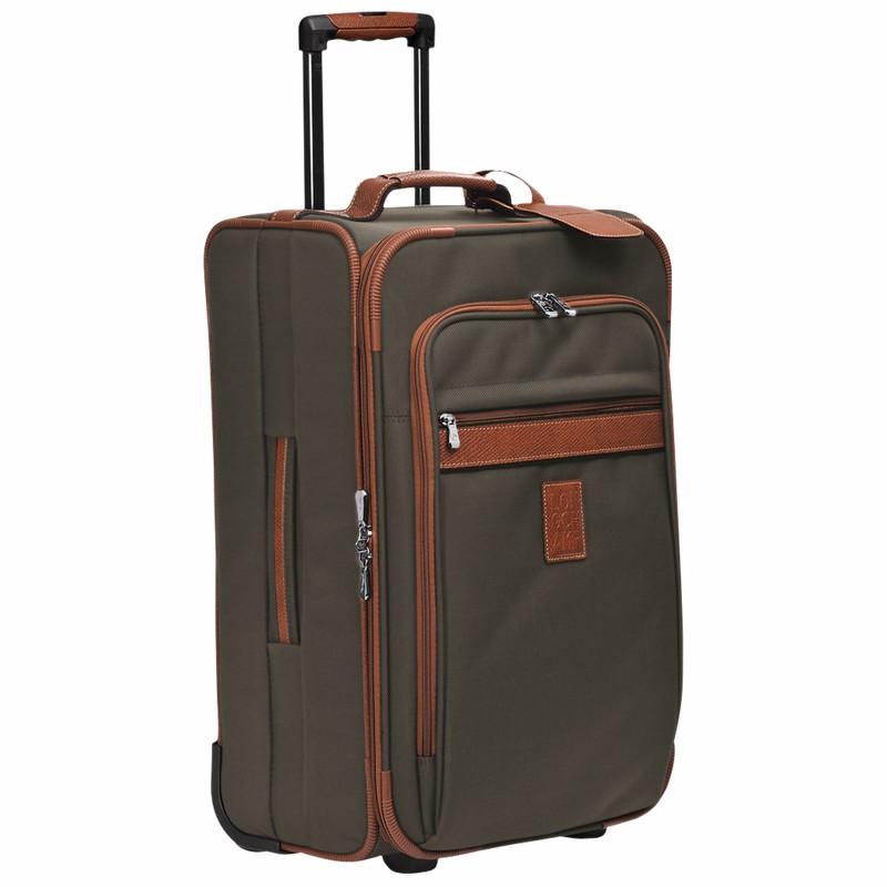 Longchamp Boxford M Suitcase - Recycled canvas Brown | XWTA94623