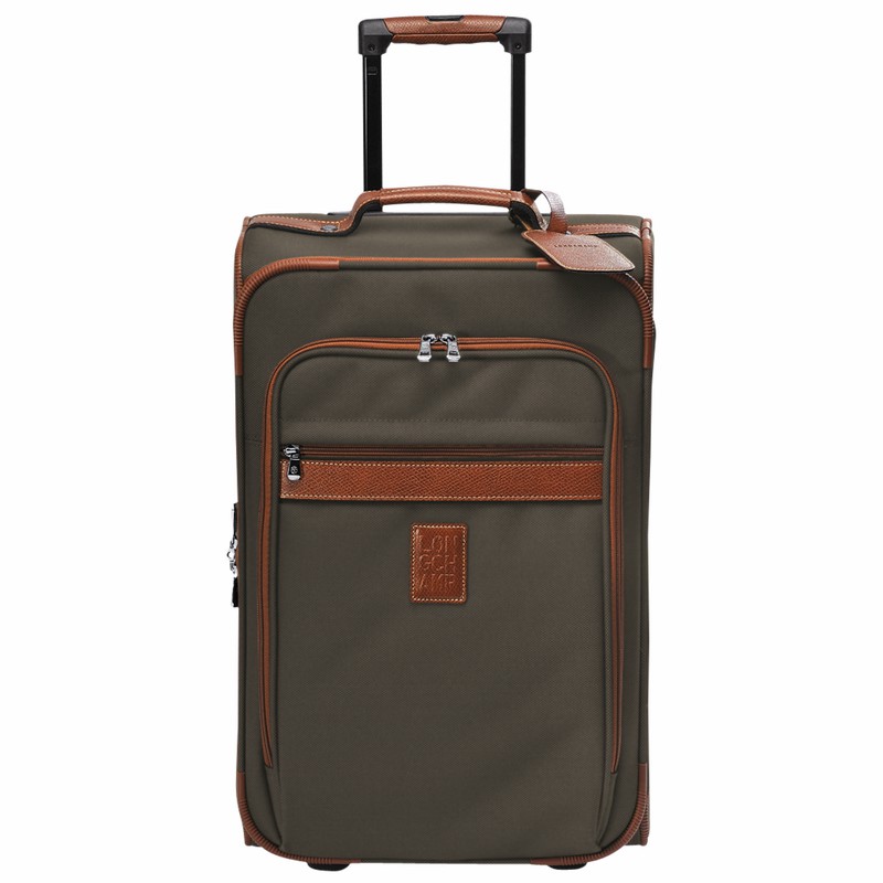 Longchamp Boxford M Suitcase - Recycled canvas Brown | XWTA94623