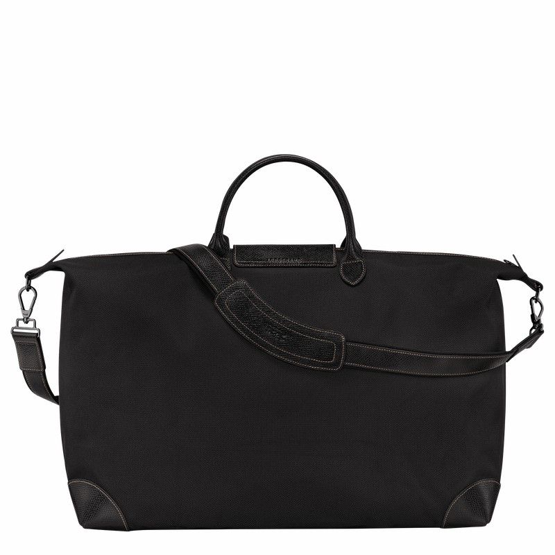 Longchamp Boxford M Travel bag - Recycled canvas Black | LEDQ45073