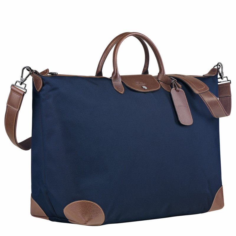 Longchamp Boxford M Travel bag - Recycled canvas Blue | ZACB32879