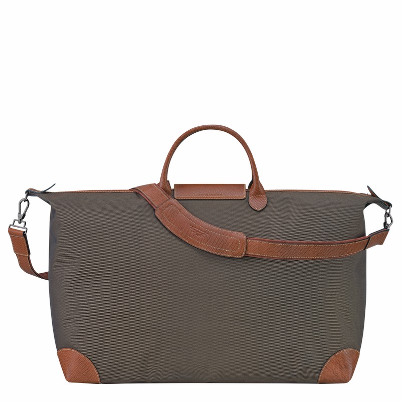 Longchamp Boxford M Travel bag - Recycled canvas Brown | DGUK17634