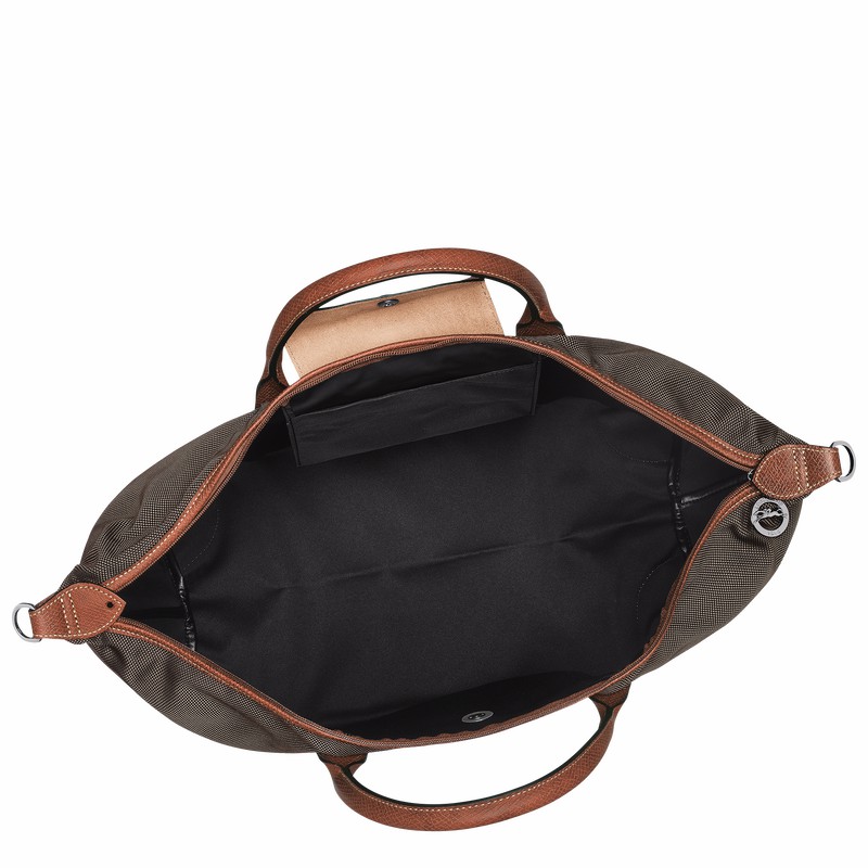 Longchamp Boxford M Travel bag - Recycled canvas Brown | DGUK17634