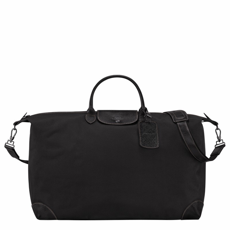 Longchamp Boxford M Travel bag - Recycled canvas Black | MJAX82174