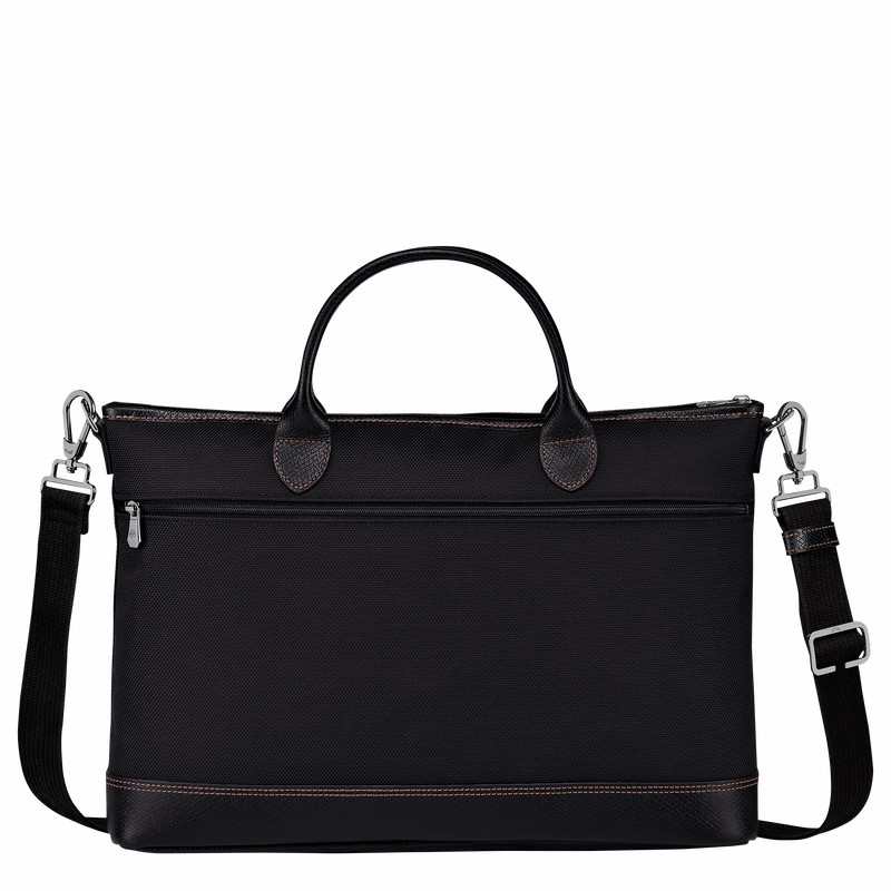 Longchamp Boxford S Briefcase - Recycled canvas Black | HSCT42065